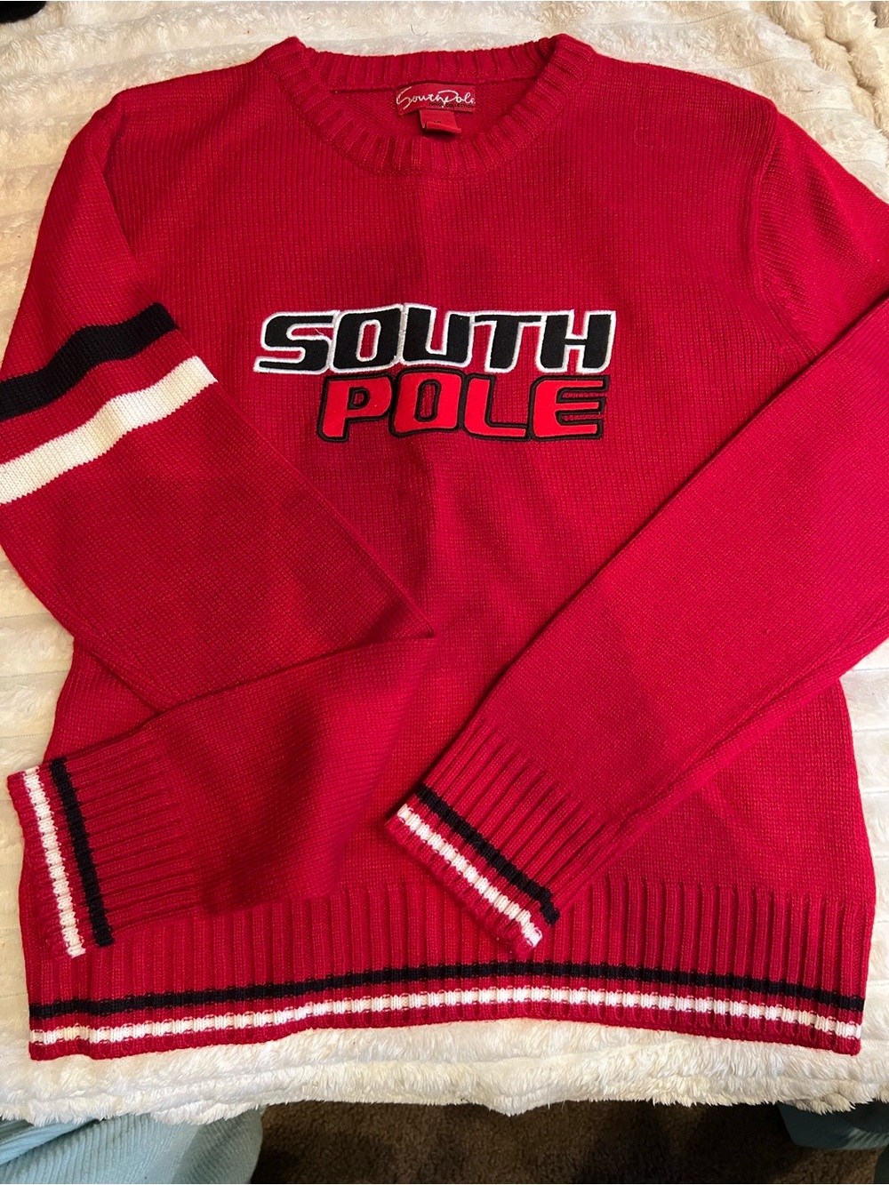 Vintage Y2K South Pole women’s  Red Crewneck Sweater Sz XL